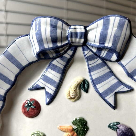 Vintage Fitz and Floyd “Petite Vegetable Bowquet” Canape Plate - Picture 10 of 12